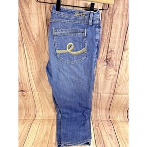 Seven7 Capri Women Jeans Size 14 Stretch Denim Cropped Medium Wash Crop Pants